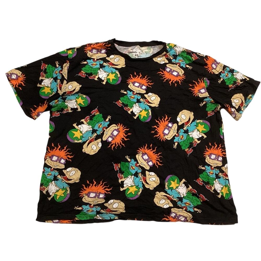 Rugrats Nickelodeon All Over Print Black T-Shirt